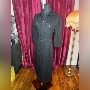 All saints black denim dress - worn once, size 6